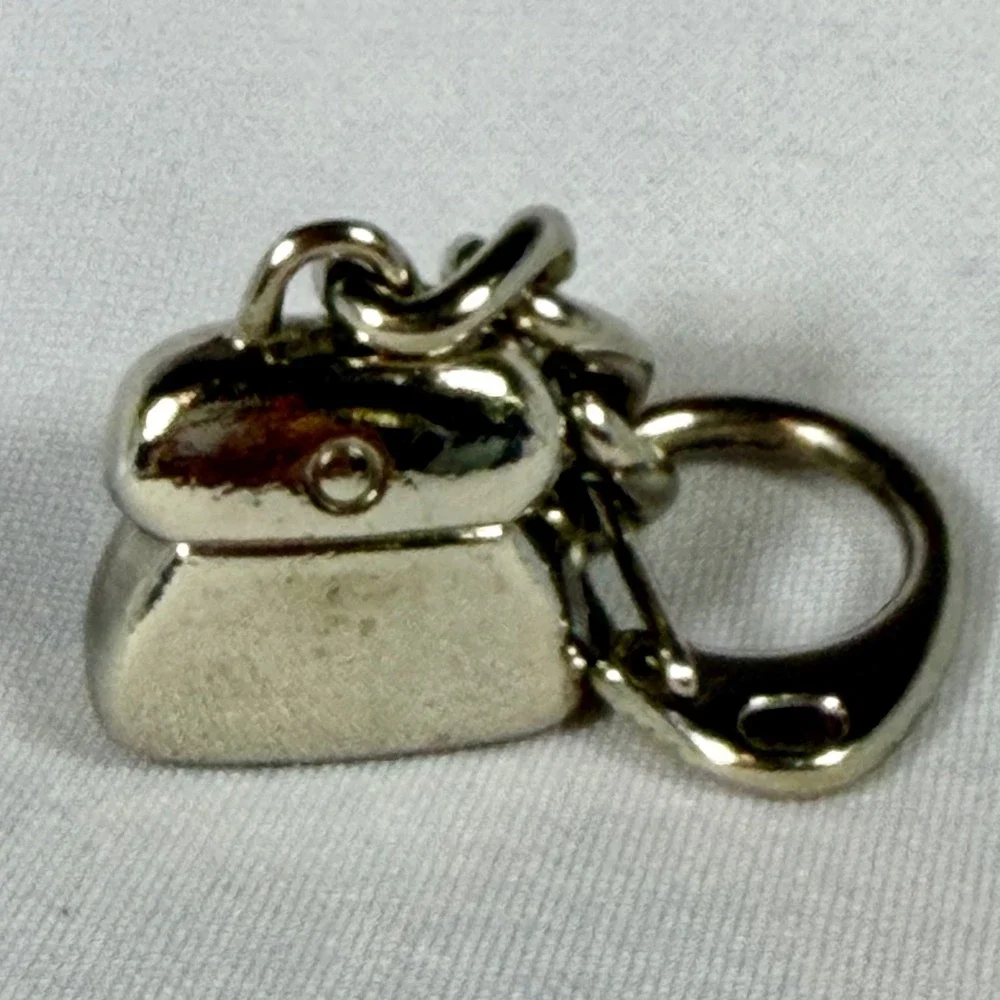 Kathy Van Zeeland Handbag Charm Keychain Silver Metal Y2K McBling Accessory Chic